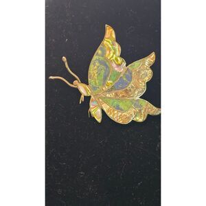 Vintage Beto Taxco Sterling Abalone Butterfly Brooch